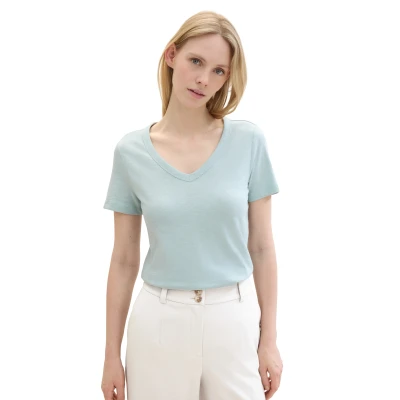 Abbildung von TOM Tailor Tshirt basic, Damen, Größe: Medium, Dusty mint blue