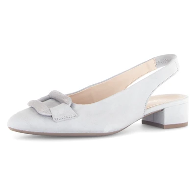 Abbildung von Gabor Damen Slingpumps, Frauen Absatzschuhe,stoeckelschuhe,Ausgehschuhe,Abendschuhe,Court Shoes,Slingback,Heels,lightgrey(bezogen),42 EU / 8 UK