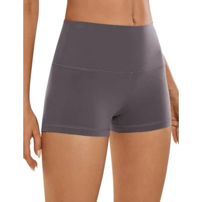 Abbildung von CRZ Yoga Damen Butterluxe Kurze Sporthose Laufshorts Sommer Radlerhose High Waist Fitness Shorts 6.3cm Tornado 40