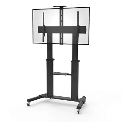 Abbildung von conecto LM FS03G Pro TV Ständer Standfuß rollbar Universal für Monitor Fernseher LCD LED Plasma mobil mit Rollen höhenverstellbar schwenkbar drehbar 55 100 Zoll (152 254cm) VESA 200x200 1000x600 Alu
