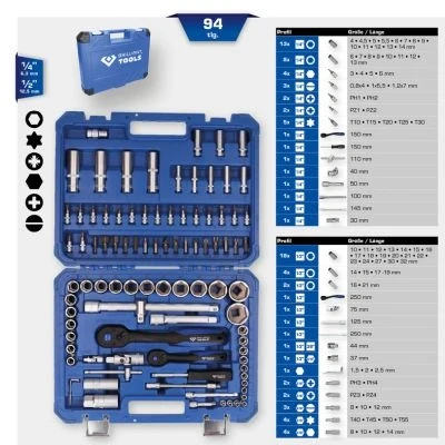 Abbildung von KS TOOLS BT023094 Steckschlüsseleinsatz Set 94 1/4, 1/2