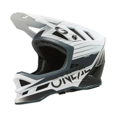 Abbildung von O&#039;NEAL Mountainbike Helm MTB Downhill Dri Lex® Innenfutter, Ventilationsöffnungen für Luftstrom, ABS Außenschale Blade POLYACRYLITE Helmet Delta V.23 Erwachsene Weiß Grau Größe S