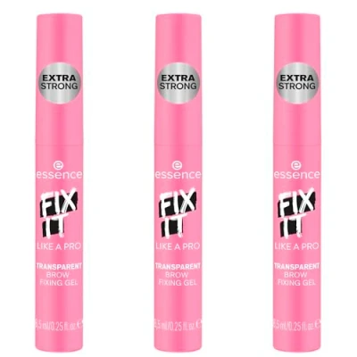 Abbildung von essence FIX IT LIKE A PRO TRANSPARENT BROW FIXING GEL, Augenbrauengel, Transparent, fixierend, transluzent, vegan, Nanopartikel frei, ölfrei, ohne Parabene, 3er Pack (3x8.5ml)