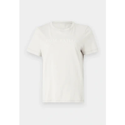 Abbildung von TOM Tailor LOGO Print Tshirt print, Damen, Größe: Large, Clouds grey