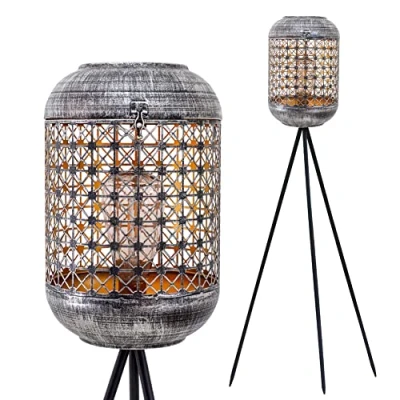 Abbildung von Gadgy outdoor Stehlampe LED Solar Wasserdichte Garten außen Standleuchte Balkon für nachhaltige Beleuchtung Außenstehleuchte dreibein Lampe