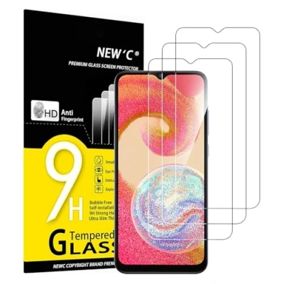 Abbildung von NEW&#039;C 3 Stück, Panzer Schutz Glas für Samsung Galaxy A04e / M04 F04, Frei von Kratzern, 9H Härte, HD Displayschutzfolie, 0.33mm Ultra klar, Ultrabeständig