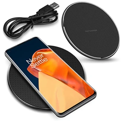 Abbildung von Qi Induktives Ladegerät kompatibel für OnePlus 10 Pro 5G Ladestation 15W 10W 7,5W 5W Kabelloser Universal Charger, Modell:M05_15W_Schwarz