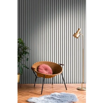 Abbildung von A.S. Création Vliestapete &quot;50 Jahre AS Holzpaneele Tapete Holzoptik mit Metallic Effekt 3D&quot;, leicht glänzend, Wandpaneele für Schlafzimmer Küche Wohnzimmer