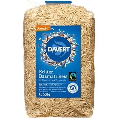 Abbildung von Davert demeter Echter Basmati Reis Vollkornreis Fairtrade 500 g 8er Pack