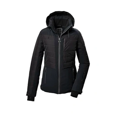 Abbildung von killtec Damen Skijacke/Funktionsjacke in Daunenoptik mit abzippbarer Kapuze und Schneefang KSW 309 WMN SKI QLTD JCKT, schwarz, 36, 42037 000