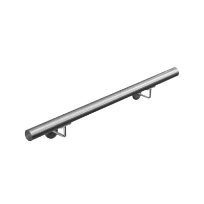Abbildung von V2Aox Handlauf Treppengeländer aus Edelstahl, Durchmesser: 4,2 cm, Rostfrei &amp; Wetterfest, Inklusive Montagematerial, Halter, Länge: 60 cm