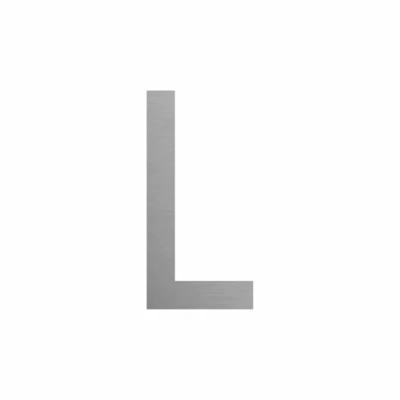 Abbildung von Buchstaben Aufkleber, wetterfest, einzelner Buchstabe L, Silber, 10 cm (100mm) großgeschrieben