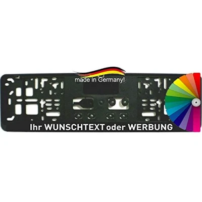 Abbildung von Kennzeichenhalter KURZ 46 cm MIT INDIVIDUELLEM WUNSCHTEXT PREMIUMQUALITÄT personalisiert 1 Stück 460 mm