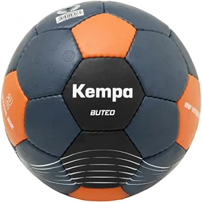 Abbildung von Kempa Buteo Handball Spielball und Trainingsball optimaler Grip geeignet für das Spielen mit Harz Ball Kinder Erwachsene, 2, Petrol/orange
