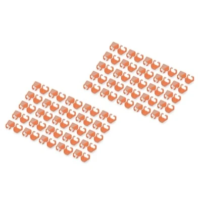Abbildung von DIGITUS Farbclips für RJ45 Patchkabel farbliche Organisation von Netzwerkkabeln zur Optimierung Kabelmanagement 100 Stück CAT 5e, 6 &amp; 6A LAN Kabel AWG 24/7 bis 27/7 Orange