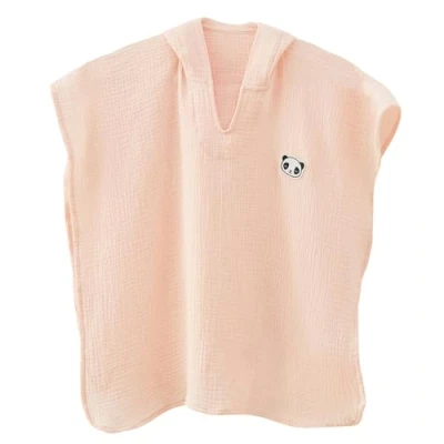 Abbildung von ALAVYA HOME® Premium 60x60 Unisex Bademantel Kinder mit Kapuze Badehandtuch 100% musselin Bio Baumwolle OEKO TEX Standard 100 flauschiges Frottee Rosa