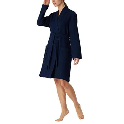 Abbildung von Schiesser Bademantel, Damen, Größe: Large, Dunkelblau