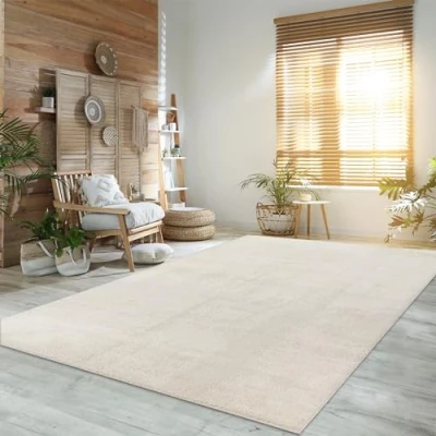 Abbildung von Paco Home Moderner Kuscheliger Wohnzimmer Teppich Kurzflor waschbar flauschig Weich Einfarbig Felloptik zeitlos stilvoll rutschfest pflegeleicht