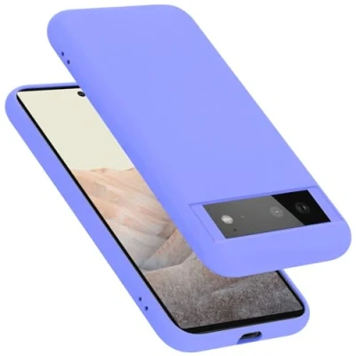Abbildung von Cadorabo Hülle kompatibel mit Google Pixel 6 Silikon Handyhülle für Case aus flüssigem Kratzfeste und stoßfeste dünne TPU Schutzhülle Liquid HELL LILA
