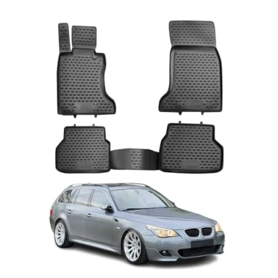 Abbildung von OMAC 1215444 Fußmattensatz Gummi 4 schwarz BMW: 5 Limousine, Touring