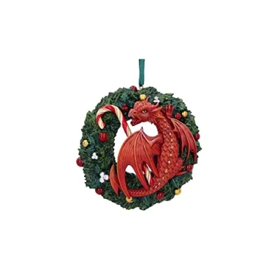 Abbildung von Nemesis Now Anne Stokes Süßzahndrache zum Aufhängen, 9 cm, Harz, rot, Merchandise, Weihnachtsdekoration, aus feinstem Harz gegossen, fachmännisch handbemalt