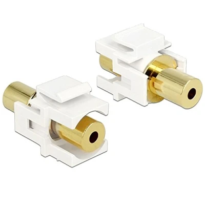 Abbildung von Delock Keystone Modul Klinkenbuchse 3,5 mm 4 Pin &gt; vergoldet Weiss