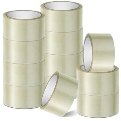 Abbildung von K MART 12er Pack klebeband transparent, Geräuscharmes Paketklebeband zum Verpacken von Paketen, packband 66m x 48mm