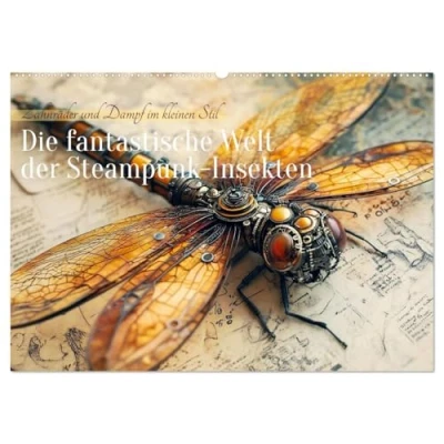 Abbildung von Die fantastische Welt der Steampunk Insekten (Wandkalender 2025 DIN A2 quer), CALVENDO Monatskalender