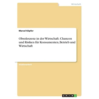 Abbildung von Obsoleszenz in der Wirtschaft. Chancen und Risiken für Konsumenten, Betrieb Wirtschaft