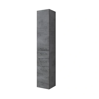 Abbildung von Pelipal Badezimmerschrank Quickset 945 in Oxid Dunkelgrau, 35 cm breit Hochschrank mit 2 Türen, Schubkästen und 3 Einlegeböden