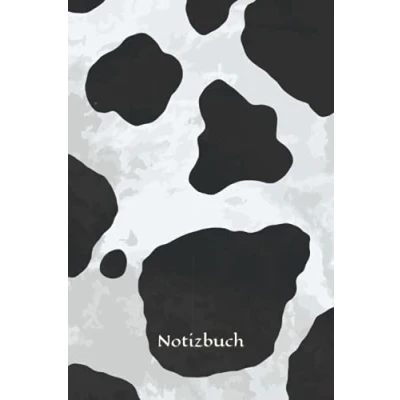 Abbildung von Notizbuch: Kuh Notizbuch 6x9 Zoll DIN A5 120 Seiten Punktraster Kühe Notizheft Kuhmuster Tagebuch Bauernhoftiere Schreibheft Animal Print Geschenk