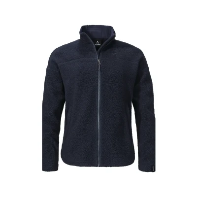 Abbildung von Schöffel Damen CIRC Fleece Jk Style Purga WMS, kreislauffähige Fleecejacke aus kuscheligem Sherpa Fleece, wärmende, schnell trocknende Outdoor Jacke mit fast 100 % Recyclingfähigkeit, navy blazer, 42