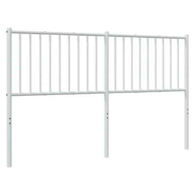 Abbildung von vidaXL Kopfteil, Bettkopfteil aus Stahl Metallkonstruktion, Betthaupt für Bett Metallbett Bettgestell, Bettzubehör Schlafzimmer, Metall Weiß 160cm