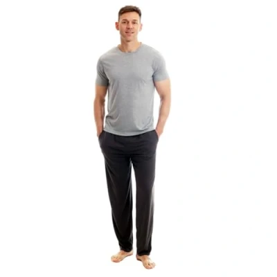 Abbildung von Light &amp; Shade LSSET032L Herren T Shirt mit Rundhalsausschnitt und Hosenunterteil Pyjama Set, Hellgrau meliert, XXL