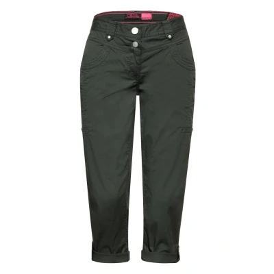Abbildung von Cecil 3/4 Papertouch Shorts, Damen, Größe: 26x22, Grün