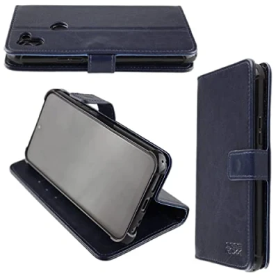Abbildung von caseroxx Handy Hülle Tasche kompatibel mit Gigaset GS5, GS5 Lite und Pro Bookstyle Case Wallet in blau