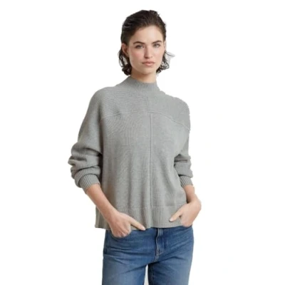 Abbildung von G STAR BOXY MOCK Jumper Strickpullover, Damen, Größe: Large, Grey alloy htr