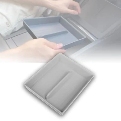 Abbildung von JSUDQR Mittelkonsole Organizer für Tesla Model 3 Highland 2024 TPE Versteckte Schublade Armlehne Aufbewahrungsbox Tray Zubehör