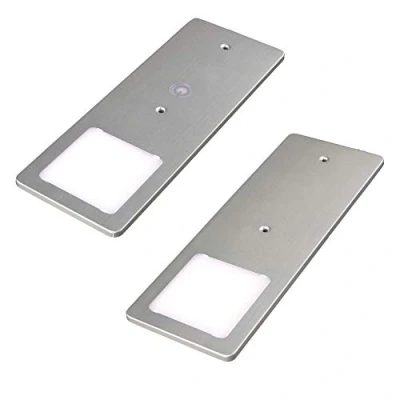 Abbildung von kalb LED Unterbauleuchten silber 5W sehr flache Küchenleuchte mit Touch Dimmfunktion Einbaustrahler Einbauspot, Auswahl:2er Set warmweiss