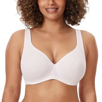 Abbildung von DELIMIRA AISILIN Damen Minimizer BH mit Bügel ohne Polster Vollschalen Große Größen Unterwäsche Kokosnuss Weiß 85F