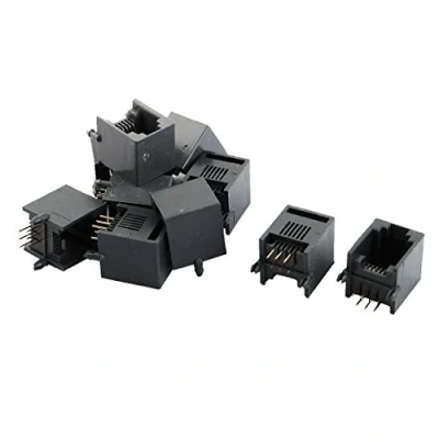 Abbildung von sourcing map RJ12 6P6C weibliche PCB Montage Modular Jack Telefon Netzwerk Connector 10stk de