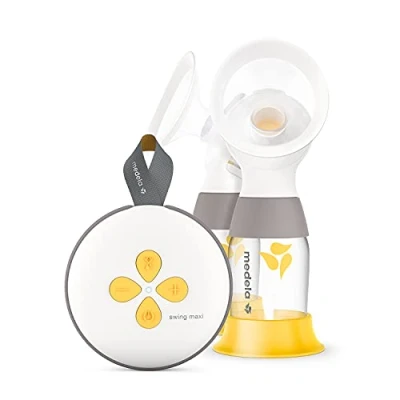 Abbildung von Medela Elektrische Milchpumpe Swing Maxi wiederaufladbar über USB mehr Milch in weniger Zeit mit PersonalFit Flex Trichter und 2 Phasen Extraktionstechnologie von