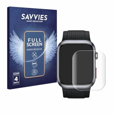 Abbildung von Savvies 4 Stück Full Screen Schutzfolie für Huawei Watch D2 Cover Displayschutz Folie [3D Curved, Transparent, Anti Fingerabdruck]