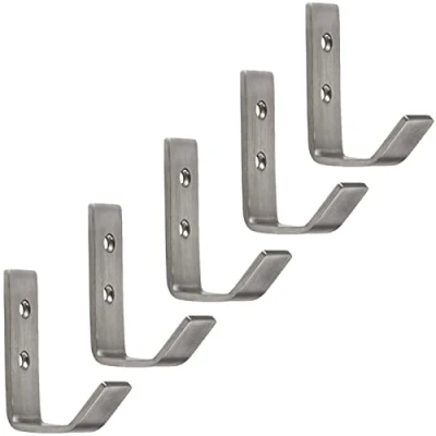 Abbildung von 5 Stück Kleiderhaken ALBA echt Edelstahl 52 x 20 mm Garderobenhaken Haken von SOTECH