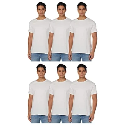 Abbildung von Hanes Herren Essentials Pack, Crewneck Cotton T Shirts for Men, 4 Or 6 Pack Available Hemd, Weiß, 3X Groß (6er