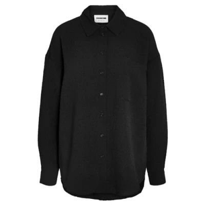 Abbildung von NOISY MAY Damen NMRIPPLE L/S Oversized Shirt WVN NOOS Langarmbluse, Black, Small