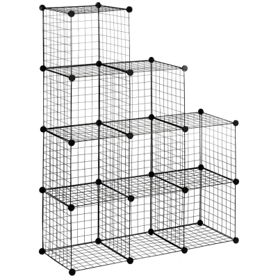 Abbildung von HOMCOM Steckregal 9 Würfel, Stahl, 35 x cm je Set tlg., DIY Würfelregal, Fächer, aus Stahldraht