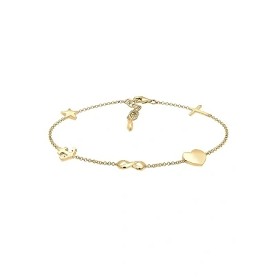 Abbildung von Elli Kreuz HERZ Infinity Anker Stern Armband, Damen, Größe: 16, Gold