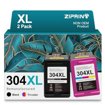 Abbildung von ZIPRINT 304XL Druckerpatronen Ersatz für HP 304 XL Envy 5030 5010 5020 5000 DeskJet 2620 2630 2600 3700 3720 3730 3750 (Schwarz/Farbe)