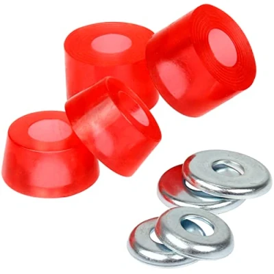 Abbildung von FunTomia Skateboard Lenkgummi 85A härte 2X Bottom Bushing Top und 4X Washer (Unterlegscheiben) für Zwei Achsen